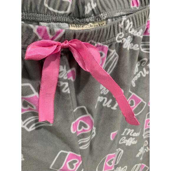 3X Bobbie Brooks Sleepwear Womens PJ Pants Fleece Coffee Print - Picture 5 of 9